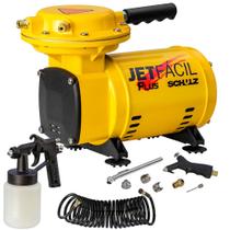 Compressor de ar direto 2,3 pés 1/3 hp com acessórios - Jet Fácil Plus - Schulz Compressor de ar direto 2,3 pés 1/3 hp com acessórios - Jet Fácil Plus - Schulz