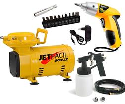 Compressor de Ar Direto JET FÁCIL com Kit e Parafusadeira