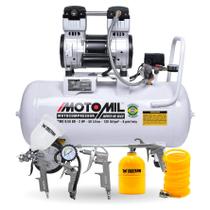 Compressor De Ar Elétrico Portátil Motomil CMO8 50 BR 50L 220V Com Kit Acessórios Compressor De Ar Elétrico Portátil Motomil CMO8 50 BR 50L 220V Com Kit Acessórios