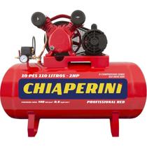 Compressor de ar media pressao chiaperini red 10/110 2hp 140 psi pcm 110 litros monofasico 110/220v