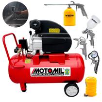 Compressor De Ar Motomil 50L 2HP 220V Com Kit Pintura 5 Peças Fasterr