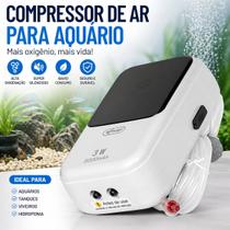 Compressor De Ar Para Aquário Portátil Silencioso Bateria 5000mAh Alta Performance Entrega Rápida
