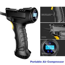 Compressor de ar portátil Adaskala 120 W com display digital, iluminação LED e carregamento por USB