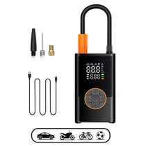 Compressor de Ar Portátil Recarregável com Calibrador Digital Ideal para Carro, Moto, Bike