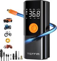 Compressor de Ar Portátil Teffim com Luz LED para Encher Pneus Compressor de Ar Portátil Teffim com Luz LED para Encher Pneus