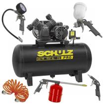 Compressor de Ar Schulz Pro CSV 10/110 10PCM 110LT Kit Acessórios 220V