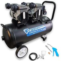Compressor Portátil 10 Pés 1HP 50L sem Óleo 1200*2-50L COMPBRASIL com Kit 6 Pçs FERRARI Compressor Portátil 10 Pés 1HP 50L sem Óleo 1200*2-50L COMPBRASIL com Kit 6 Pçs FERRARI
