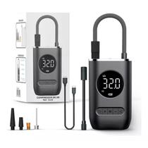 Compressor Portátil Digital 12V 50 W Calibrador para Pneus, Carro, Moto, Bike e Infláveis Sem Fio