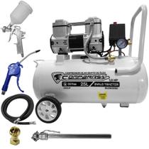 Compressor Portátil Isento 5,4 Pés 1HP 25L com Kit 5 Peças EVALD TRACTOR COMPBRASIL