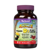 Comprimido mastigável de vitamina D3 400 UI Bluebonnet 90 unidades para crianças Comprimido mastigável de vitamina D3 400 UI Bluebonnet 90 unidades para crianças