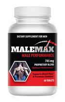 Comprimidos de aumento masculino MaleMax Amplify, tamanho 3 polegadas e 60 comprimidos