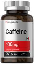 Comprimidos de cafeína Horbaach 100mg 250 comprimidos vegetarianos não transgênicos