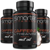 Comprimidos de cafeína SmarterVitamins 200 mg (pacote com 3) com L-teanina Comprimidos de cafeína SmarterVitamins 200 mg (pacote com 3) com L-teanina