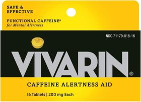 Comprimidos de cafeína Vivarin 200 mg de cafeína 16 comprimidos - pacote com 5 Comprimidos de cafeína Vivarin 200 mg de cafeína 16 comprimidos - pacote com 5