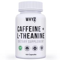 Comprimidos de cafeína WHYZ 120 cápsulas com L-teanina Energy Focus Comprimidos de cafeína WHYZ 120 cápsulas com L-teanina Energy Focus