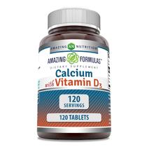 Comprimidos de cálcio com vitamina D3 Amazing Nutrition 120 unidades Comprimidos de cálcio com vitamina D3 Amazing Nutrition 120 unidades