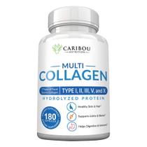 Comprimidos de colágeno Caribou Nutrition 180 Tipo I, II, III, V e X Comprimidos de colágeno Caribou Nutrition 180 Tipo I, II, III, V e X
