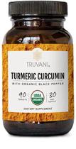 Comprimidos de cúrcuma Truvani Organic com pimenta preta de