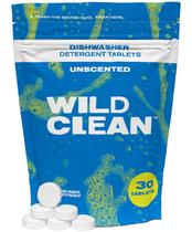 Comprimidos de detergente para lava-louças Wild Clean Unscented, pacote com 30 Comprimidos de detergente para lava-louças Wild Clean Unscented, pacote com 30