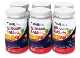 Comprimidos de glicose TruePlus com sabor de frutas tropicais 50 ct Comprimidos de glicose TruePlus com sabor de frutas tropicais 50 ct