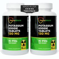 Comprimidos de iodeto de potássio ThyroShield 130mg para radiação 120 Comprimidos de iodeto de potássio ThyroShield 130mg para radiação 120