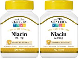 Comprimidos de liberação prolongada de 500 mg de niacina 21st Century 200 ct Comprimidos de liberação prolongada de 500 mg de niacina 21st Century 200 ct