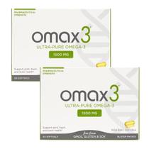 Comprimidos de óleo de peixe Omax3 Natural Omega 3 1500 mg EPA DHA 60 dias Comprimidos de óleo de peixe Omax3 Natural Omega 3 1500 mg EPA DHA 60 dias