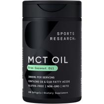 Comprimidos de óleo MCT Sports Research Keto Fuel 240 cápsulas gelatinosas