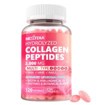 Comprimidos de peptídeos de colágeno Nextdia 2000 mg lipossomais tipo I, II, III, V, X Comprimidos de peptídeos de colágeno Nextdia 2000 mg lipossomais tipo I, II, III, V, X