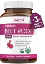 Comprimidos de pó de raiz de beterraba Health Harmony Organic 3 meses