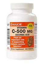 Comprimidos de vitamina C MAJOR 500 mg de ácido ascórbico 300 unidades Comprimidos de vitamina C MAJOR 500 mg de ácido ascórbico 300 unidades