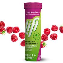 Comprimidos energéticos mastigáveis Lift Glucose Raspberry 10 ct x 12