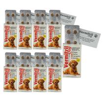Comprimidos Mastigáveis Anti Carrapato, Pulga, Verme e Sarna Vermitril para Cães e Gatos Sabor Carne, Para Todas as Raças e Tamanhos