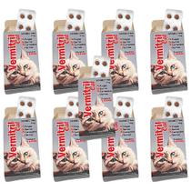 Comprimidos Mastigáveis Anti Carrapato, Pulga, Verme e Sarna Vermitril para Cães e Gatos Sabor Carne, Para Todas as Raças e Tamanhos Comprimidos Mastigáveis Anti Carrapato, Pulga, Verme e Sarna Vermitril para Cães e Gatos Sabor Carne, Para Todas as Raças e Tamanhos
