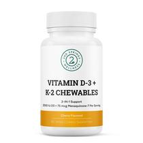 Comprimidos mastigáveis de vitamina D3 + K2 2000 UI - 2nd Springs Comprimidos mastigáveis de vitamina D3 + K2 2000 UI - 2nd Springs