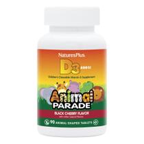 Comprimidos mastigáveis de vitamina D3 NaturesPlus Animal Parade 90x2