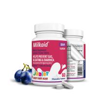 Comprimidos mastigáveis Milkaid Junior Lactase Enzyme 60 ct de uva Comprimidos mastigáveis Milkaid Junior Lactase Enzyme 60 ct de uva