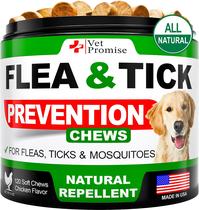 Comprimidos mastigáveis para prevenção de pulgas e carrapatos Vet Promise para cães de 25 a 50 libras