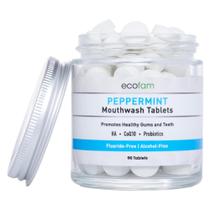 Comprimidos para enxaguatório bucal EcoFam Peppermint Flavor 90 comprimidos