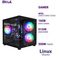 Computador 5000 Core I5 4590 3.3Ghz Mem 16Gb (2X8) Ddr3 Ssd 512Gb Nvme Fonte 350W Linux Ubuntu