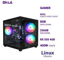 Computador 5000 Core I5 4590 3.3Ghz Mem 8Gb Ddr3 Ssd 256Gb Nvme Rx 550 4Gb Fonte 400W Linux Ubuntu