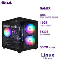Computador 5000 Core I5 4590 3.3ghz Memória 16gb Ddr3 Ssd 512gb Nvme Fonte 350w Linux Ubuntu