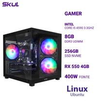 Computador 5000 Core I5 4590 3.3ghz Memória 8gb Ddr3 Ssd 256gb Nvme Rx 550 4gb Fonte 400w Linux Ubuntu