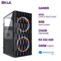 Computador 5000 Core I5 4590 3.3ghz Memória 8gb Ddr3 Ssd 256gb Nvme Rx 550 4gb Fonte 500w Windows 10 Pro