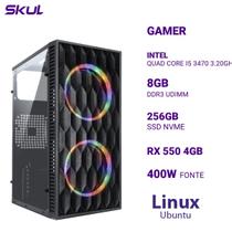 Computador 5000 Quad Core I5 3470 3.20GHZ 8GB DDR3 SSD 256GB NVME RX 550 4GB Fonte 400W Linux