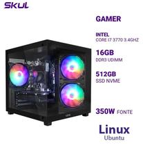 Computador 7000 Core I7 3770 3.4Ghz Mem 16Gb Ddr3 Ssd 512Gb Nvme Fonte 350W Linux Ubuntu