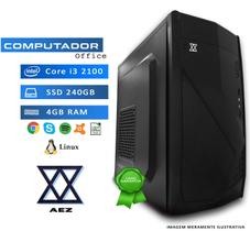 Computador AEZ Intel Core i3, 4GB, SSD 240GB, Linux