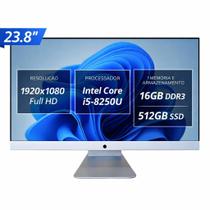 Computador All In One 23.8 i5 16GB RAM SSD 512GB Windows 11 Pro Branco WiFi 5G Kit Teclado Mouse