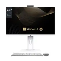 Computador All In One 24" Branco, Intel Core i7 9700, 16GB DDR4, SSD 512GB, Windows 11 Original, Webcam, Wifi, Bluetooth, 3Green Unique