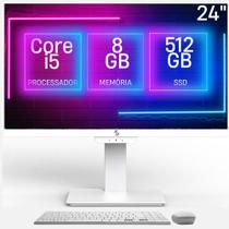 Computador All in One 24", Intel Core i5, 8GB memória, SSD 512GB, Webcam, Wifi, Bluetooth, Windows 10, Branco - 3green Unique A3GU-0101